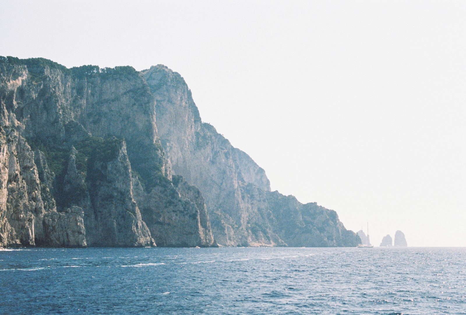 Capri cliffs meeting the sea